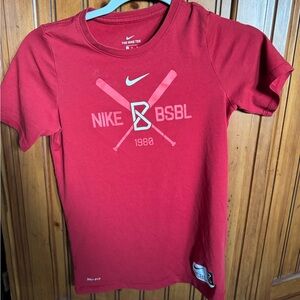 Nike Kids Red Dri-FIT Baseball Tee